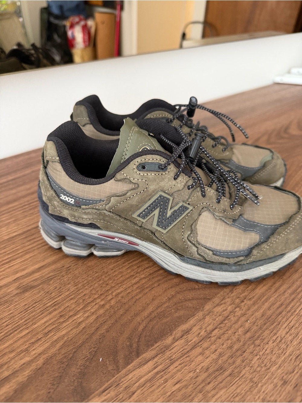New Balance Olive and Black 2002 Trail Sneakers
